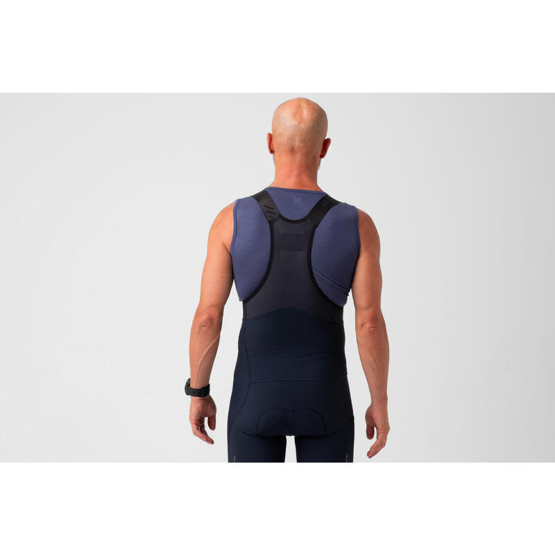 Sous-couche sans manches de cyclisme pour hommes Merino Bleu Couronne