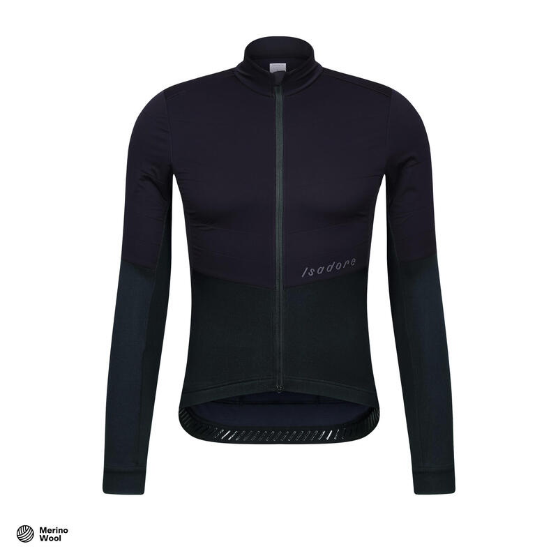 Maillot à manches longues de cyclisme pour hommes Coupe-vent Bloc Anthracite