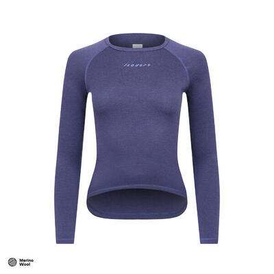 Maglia intima a maniche lunghe da ciclismo da donna Merino Blu Corona