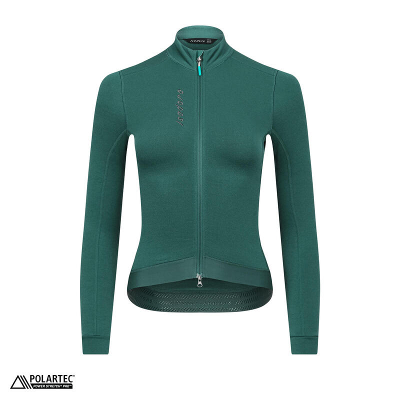 Maillot à manches longues de cyclisme pour femmes Hiver Profond Mousse Marine