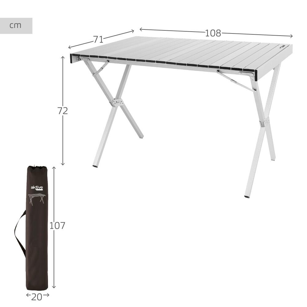 Table de camping pliante Aktive en aluminium, antidérapante et amovible 3/6