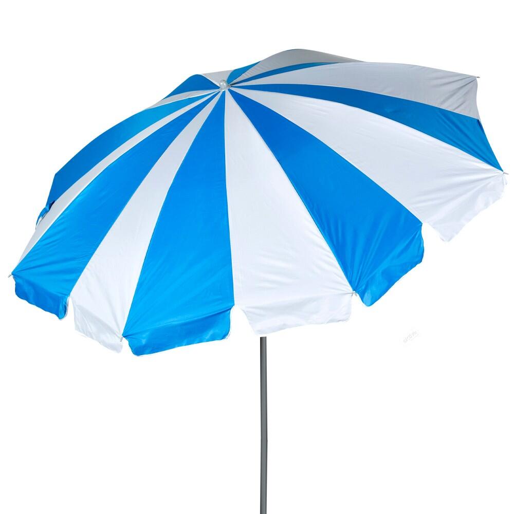 Aktive - Aktive Parapluie De Plage Avec 8 Tiges 220 Cm Bleu Et Blanc Avec Spirale D'Ancre - Parasol - Blanc|bleu - Taille Unique - Decathlon