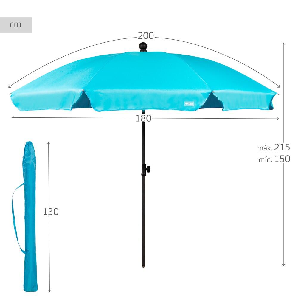 Aktive Grand parasol inclinable bleu 200 cm UV30 4/7