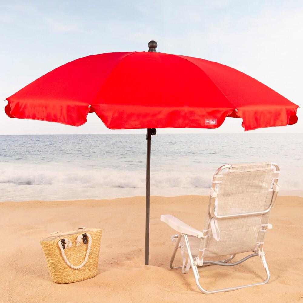 Aktive Grand parasol inclinable rouge 200 cm UV30 2/7