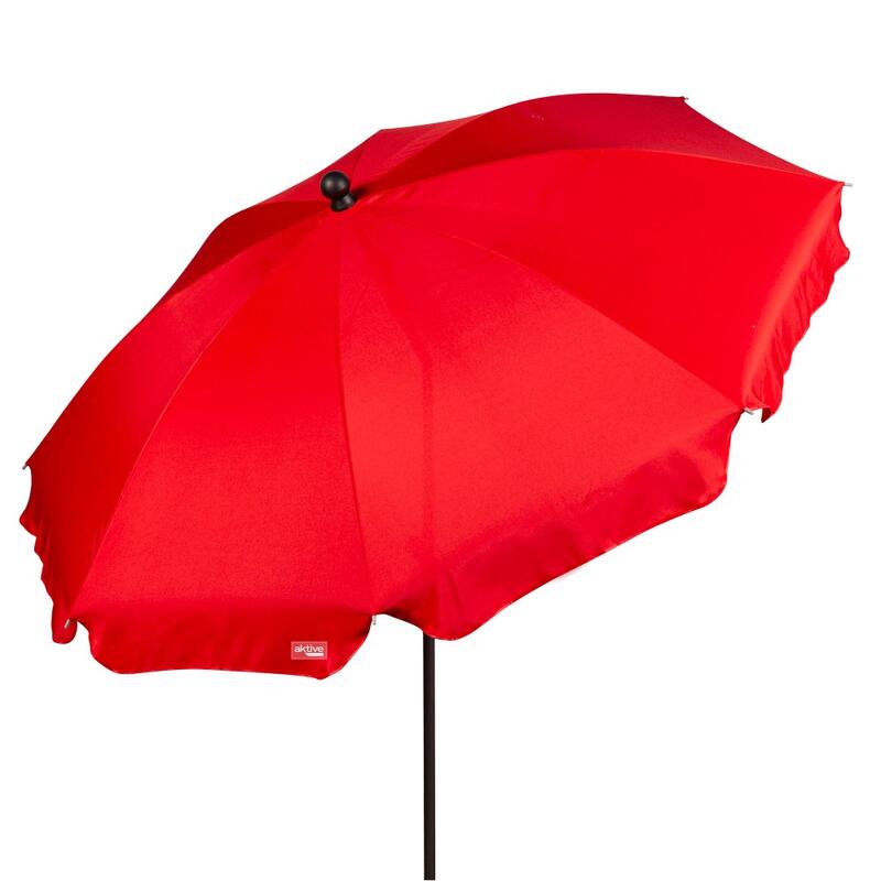 Aktive Sombrilla playa grande 200 cm inclinable roja UV30 c/funda