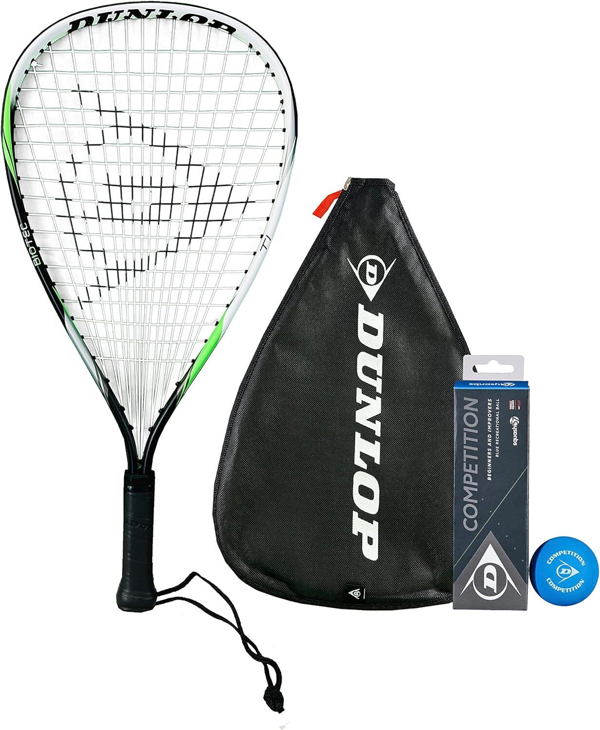 Dunlop Biotec Titanium Racketball Racket, Cover & Balls 1/3