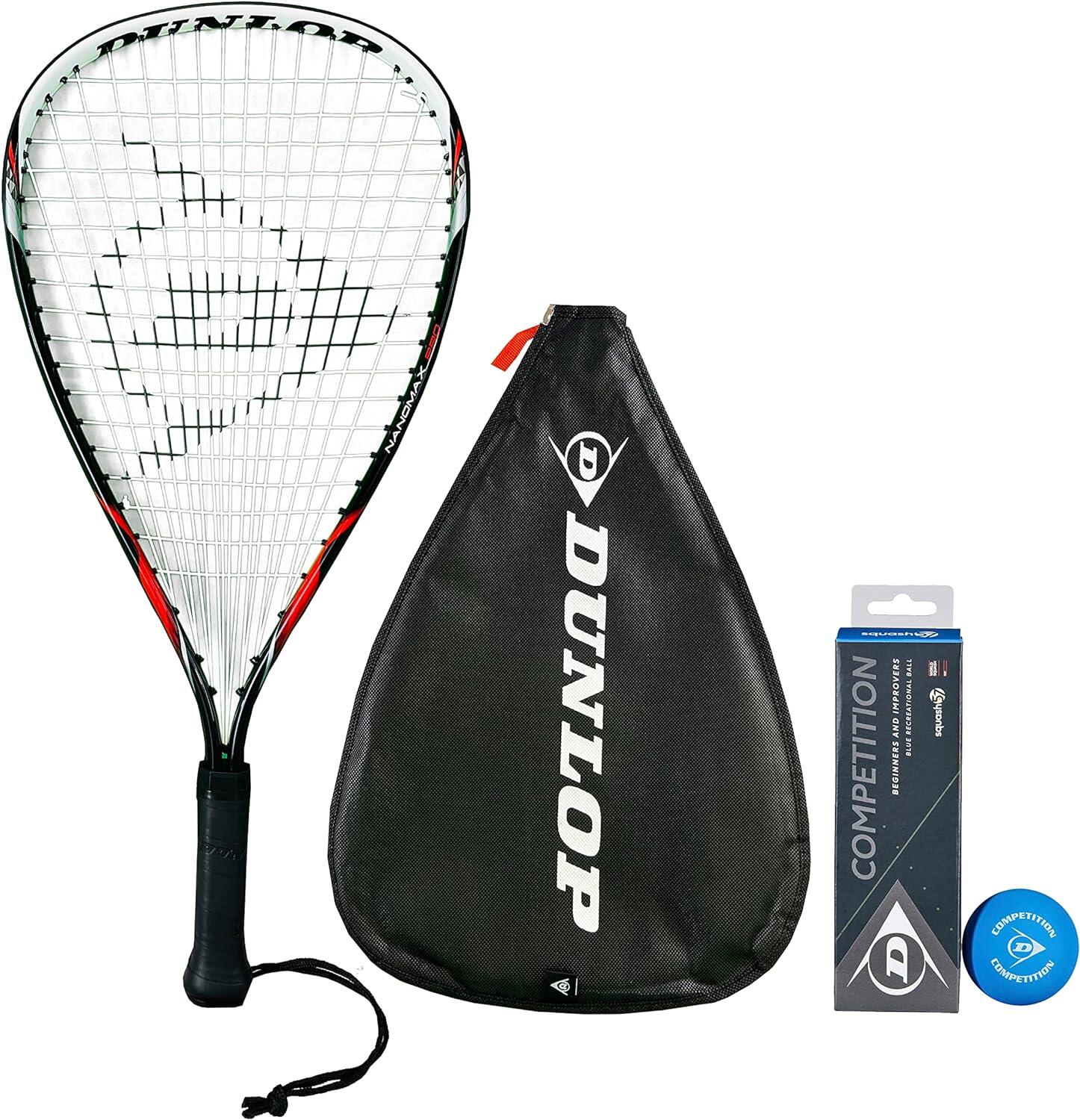 Dunlop Nanomax Pro Racketball Racket, Cover & Balls 1/3