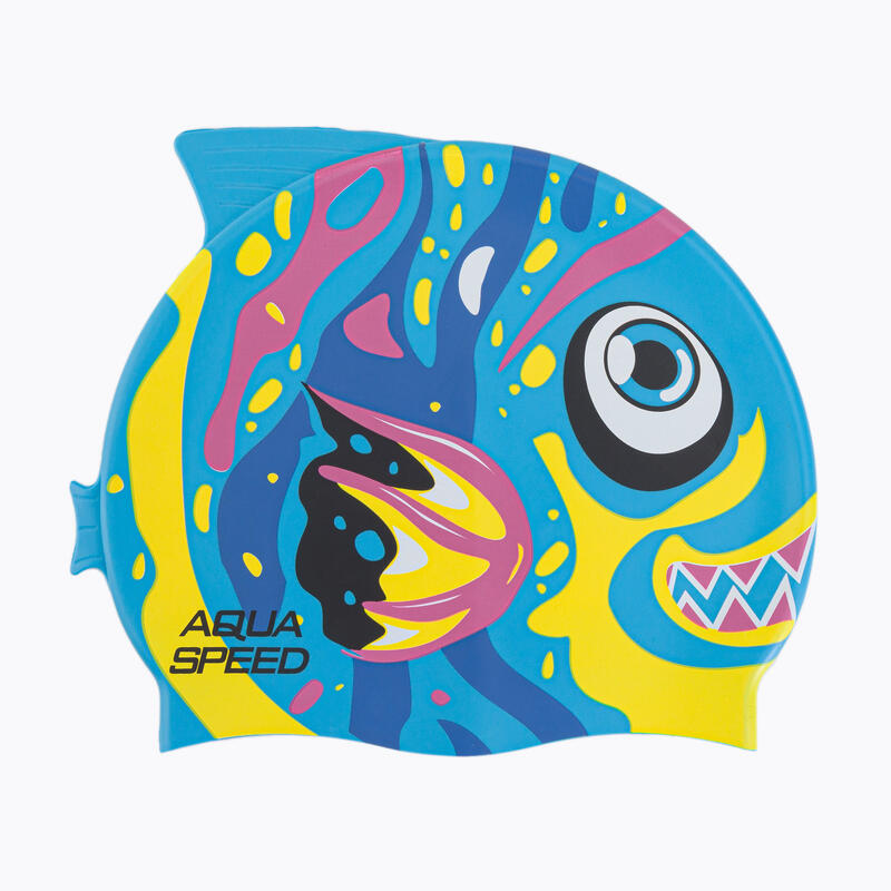 AQUA-SPEED Zoo Fish 01 bonnet de bain bleu/jaune 115 OS