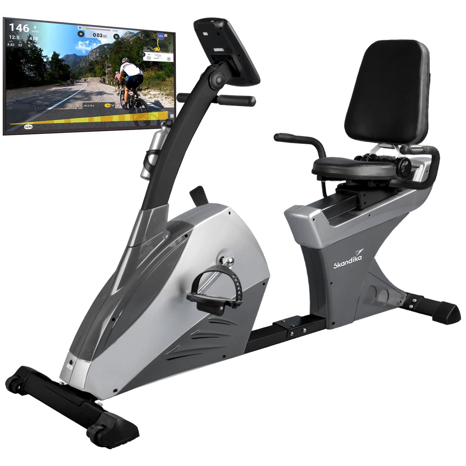 Rower treningowy, poziomy Centaurus, z regulacją oparcia i wyświetlaczem LCD