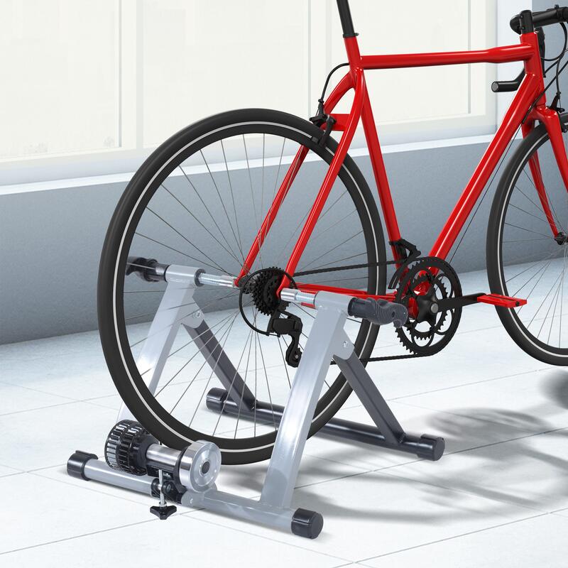 Rolo de Treino Bicicleta 54.5x47.2x39.1 cm Prata HOMCOM