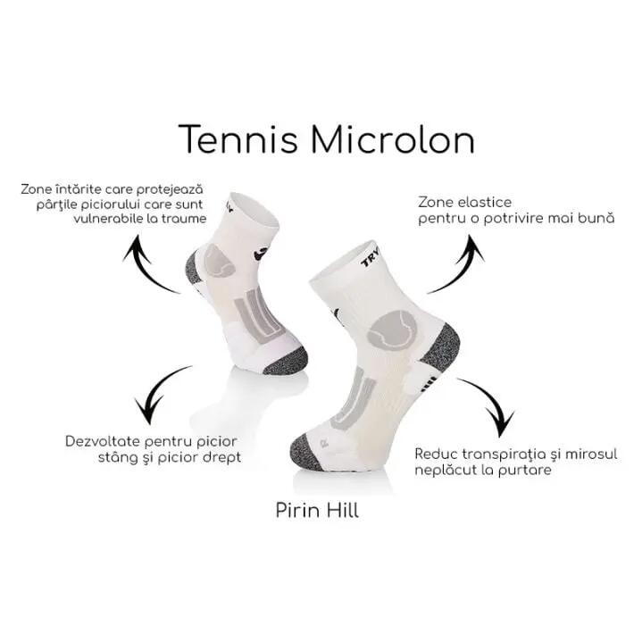 Sosete pentru tenis Microlon White 2/3