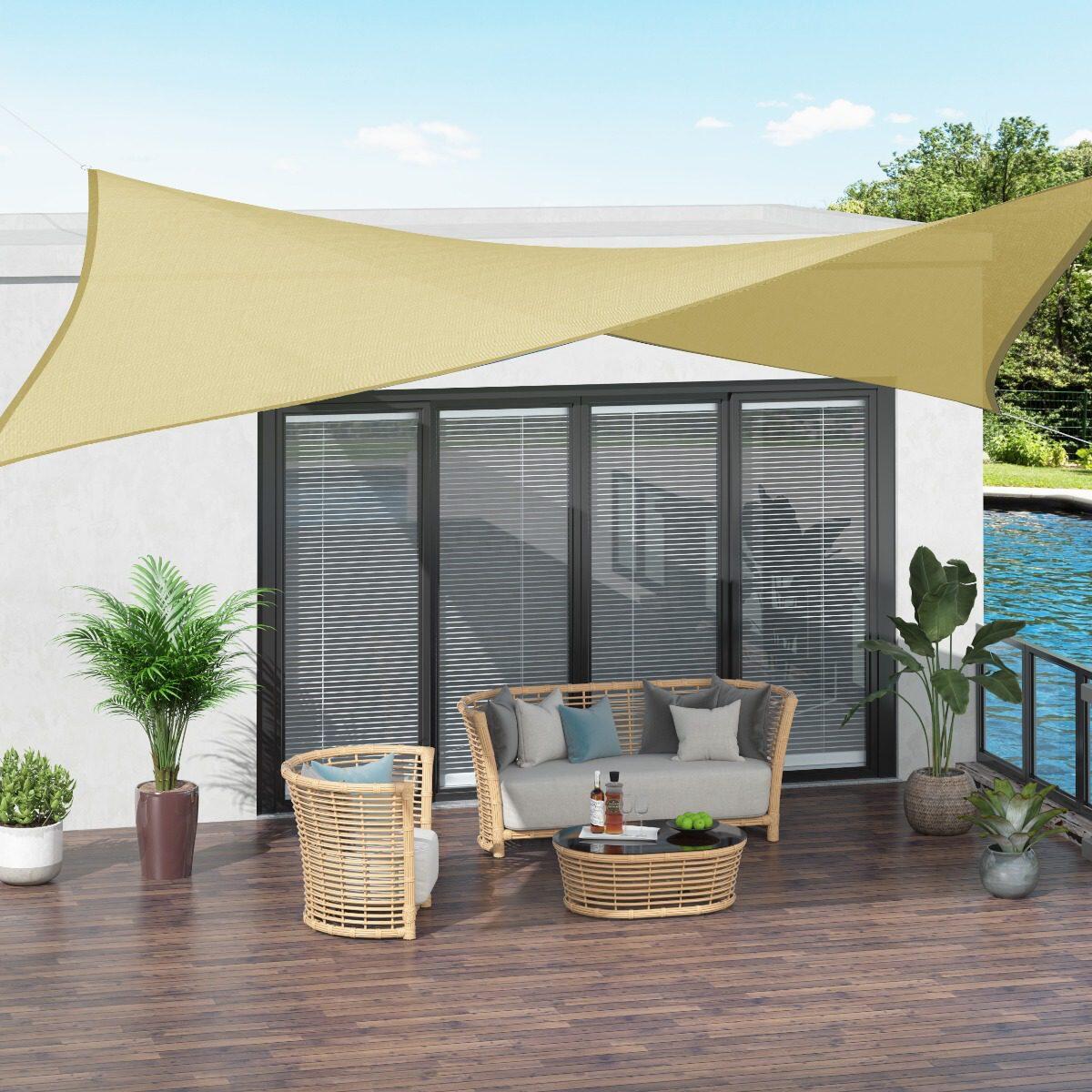 OUTSUNNY Toldo Vela Cuadrado Outsunny 300x300 cm Arena