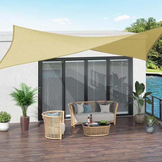 Toldo Vela Cuadrado Outsunny 300x300 cm Arena