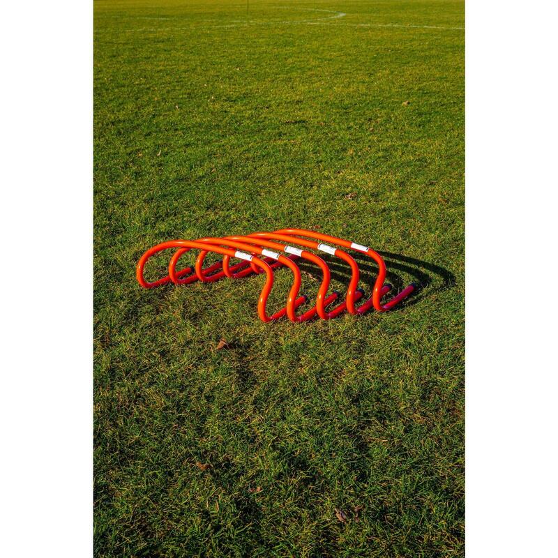 Lot De 6 Haies D'entraînement D'agilité Réglables - Hauteur 20 Ou 30 Cm - Matériau ABS Vert Fluo - Pour Sport, Football, Athlétisme, Fitness