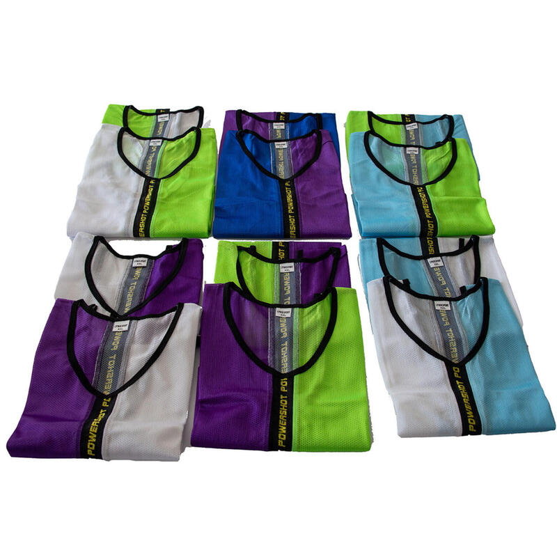 Lot de 12 chasubles bicolores POWERSHOT - Taille Adulte