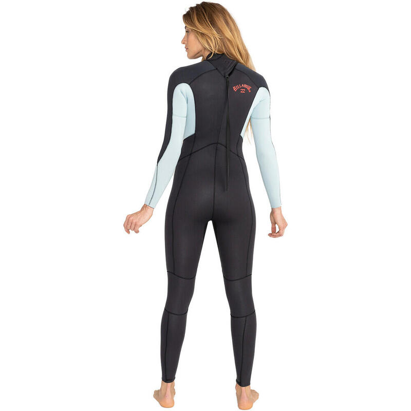 Combinaison de Surf 5/4mm Zip Dos - Gris - Launch - Femme