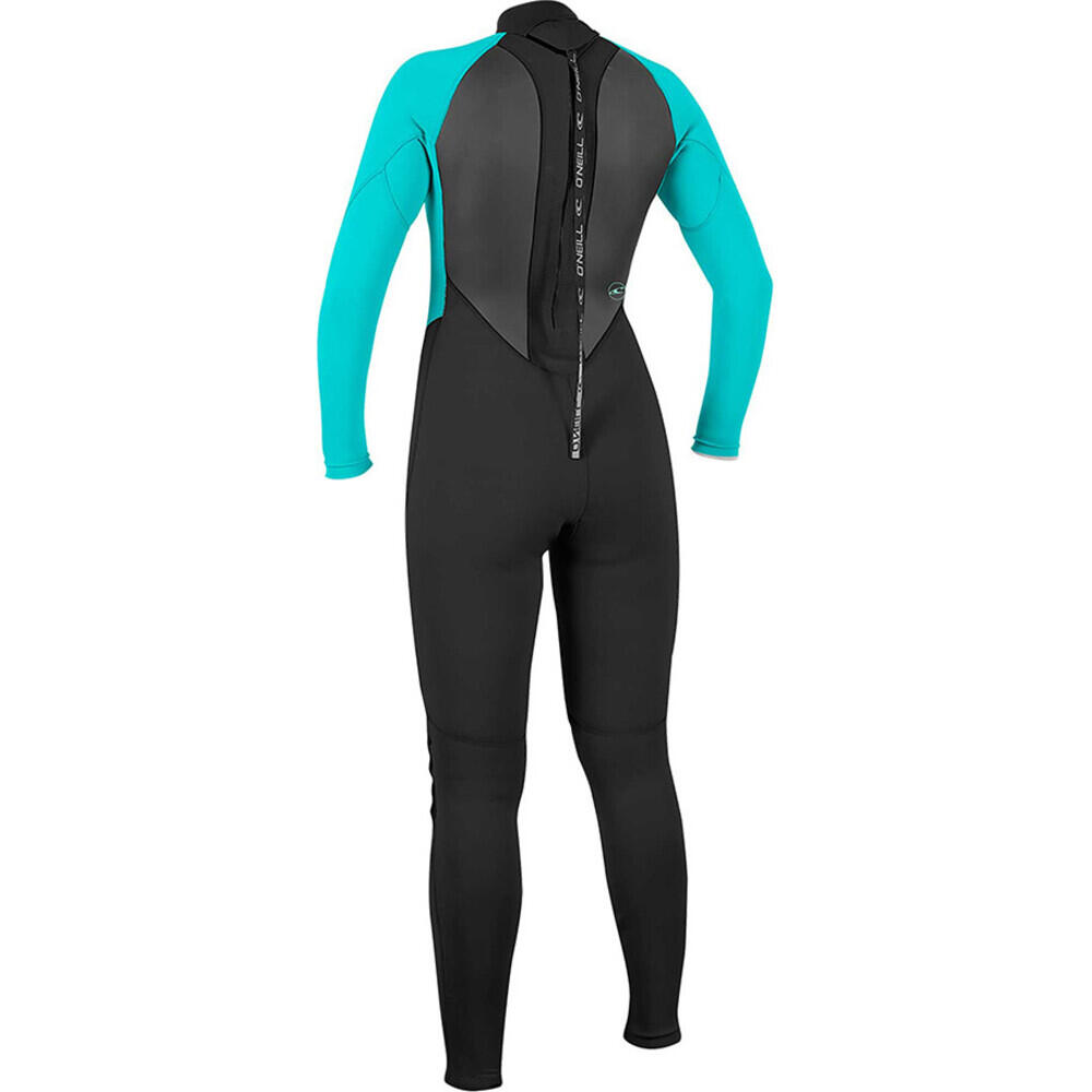 O'Neill Mujer Reactor II 3/2mm Back Zip Neopreno - Black / Aqua 2/4