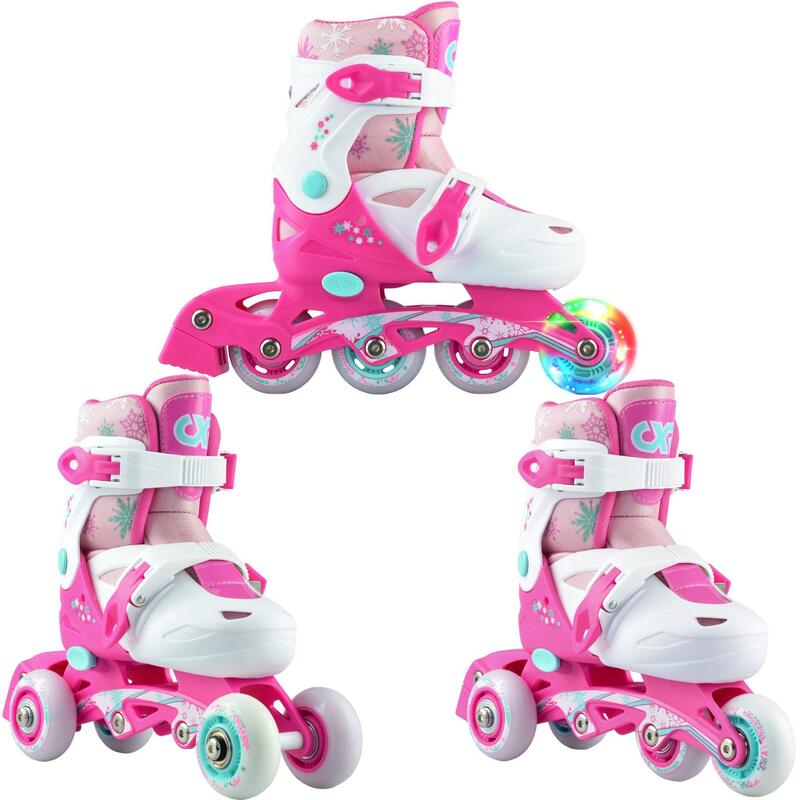 Patines ajustables 3en1 Rueda LED Missy Rosa