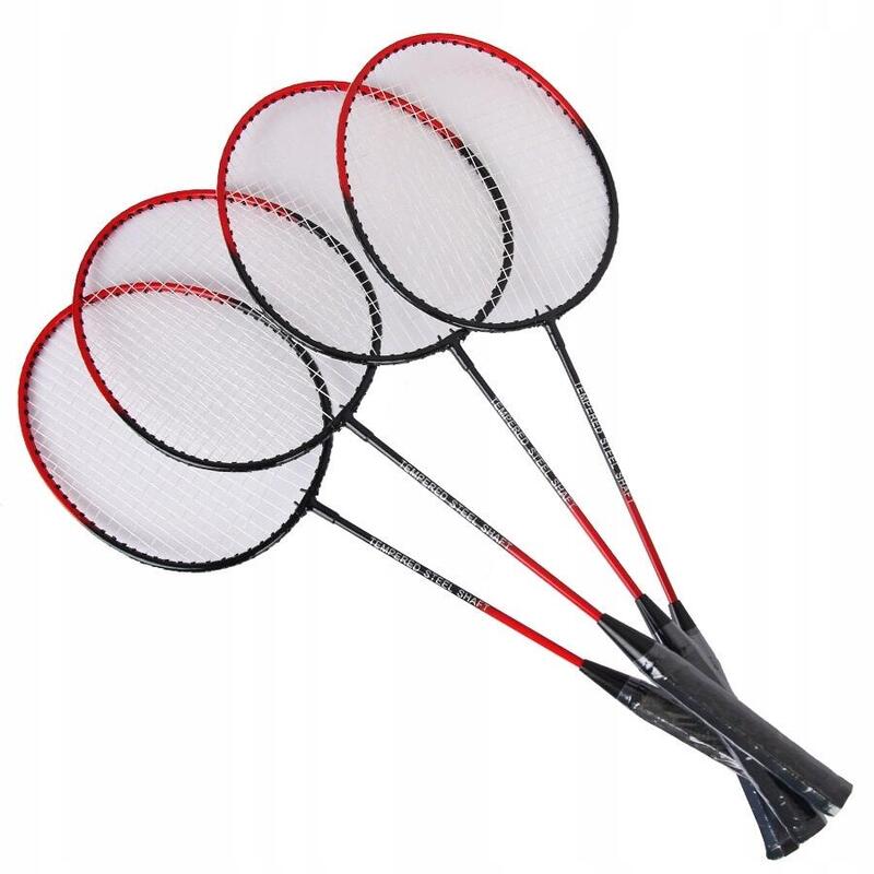 Zestaw do badmintona 4 rakiety + 3 lotki + siatka w pokrowcu Nils NRZ014