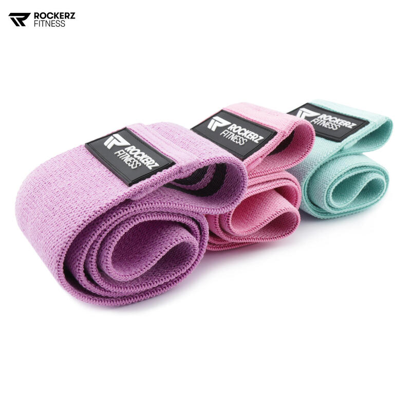 Weerstandsband - Resistance band - Fitness elastiek - 3 Stuks - Pastel