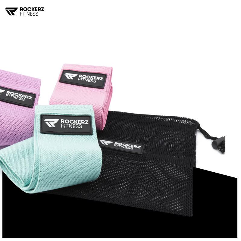 Weerstandsband - Resistance band - Fitness elastiek - 3 Stuks - Pastel