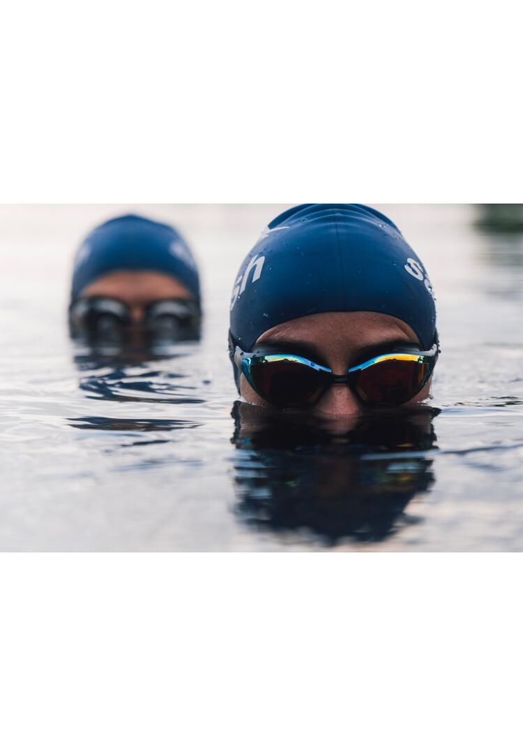 Natación para adultos, gorro de silicona - Azul oscuro 3/3
