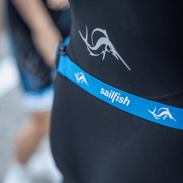 Adulte, Ceinture avec numéro de course - Bleu/Blanc 2/3