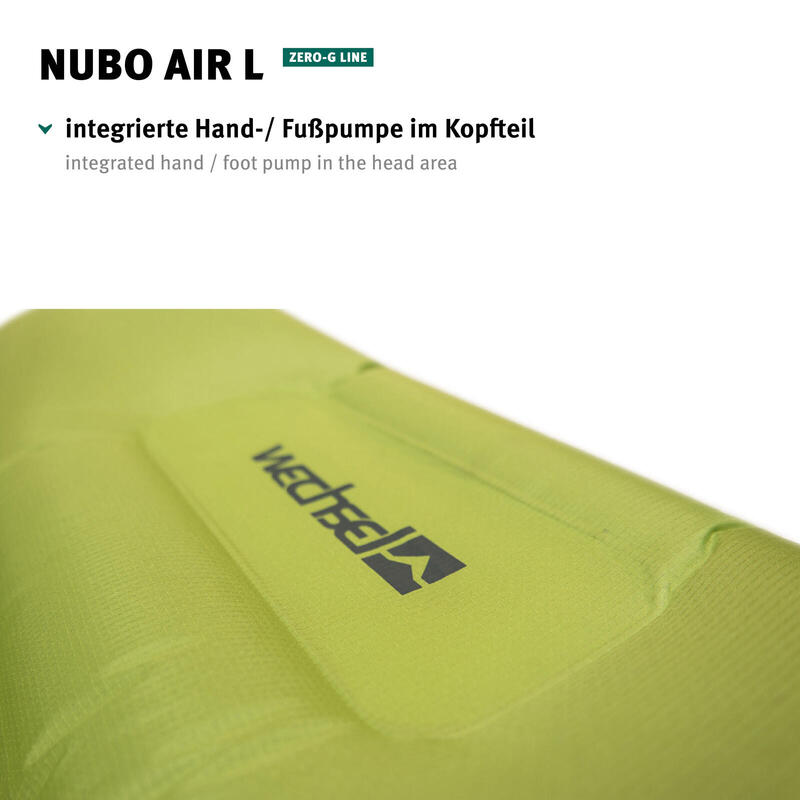 Matelas de randonnée Nubo Air L Lit à ultra léger Pompe coton 0,9kg