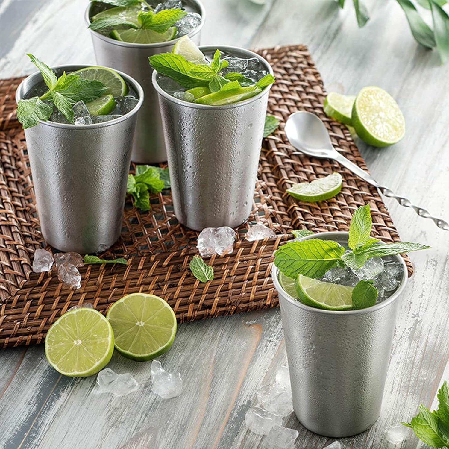 Edelstahlbecher 350 ml 2 x Becher für Kalt oder Warmgetränke. Edelstahl 304 für 5/7