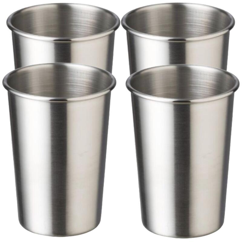 Edelstahlbecher 4 Set 350 ml Doppelwandiger Becher Tasse für Camping Wohnmobil