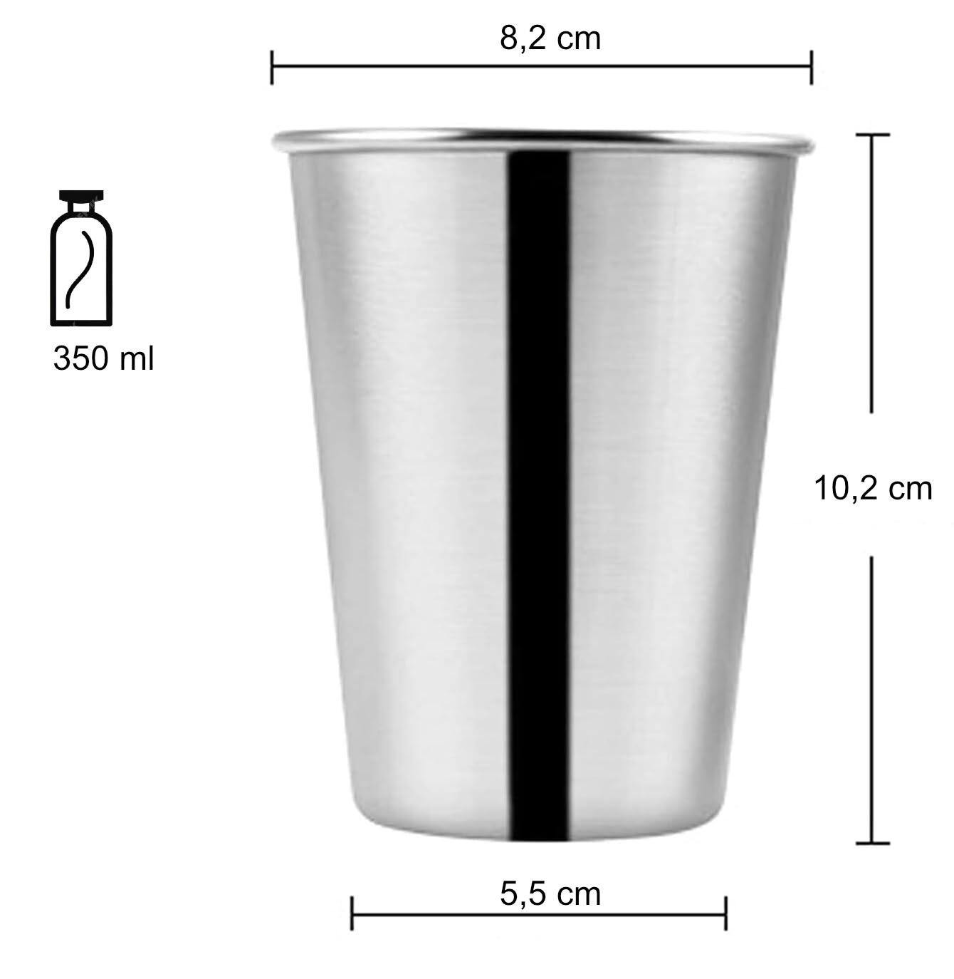 Edelstahlbecher 350 ml 2 x Becher für Kalt oder Warmgetränke. Edelstahl 304 für 3/7
