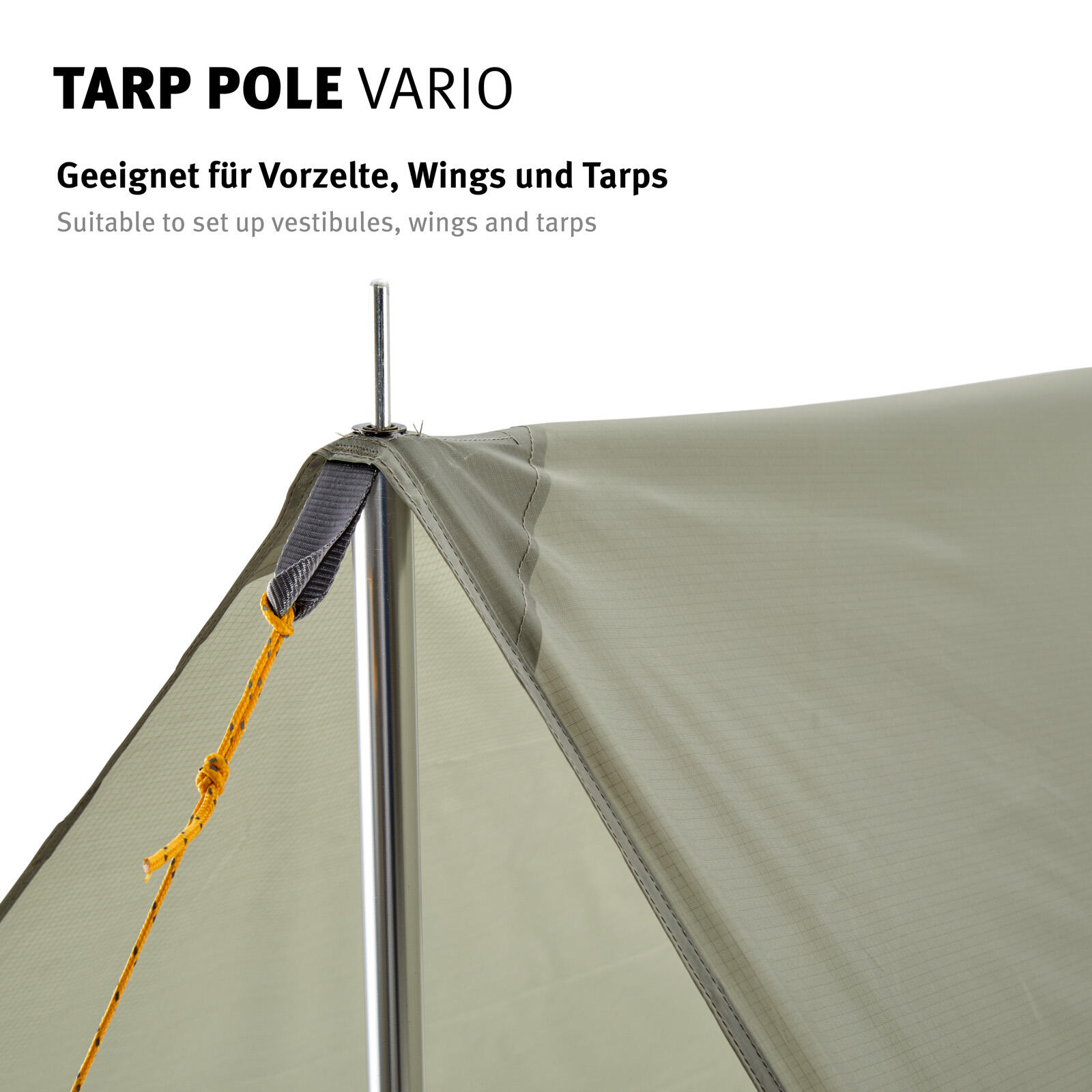 Tige de tente télescopique Tarp Pole Vario montage Voile d'ombrage Alu 218cm 4/4