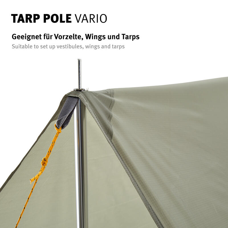 Tige de tente télescopique Tarp Pole Vario montage Voile d'ombrage Alu 218cm