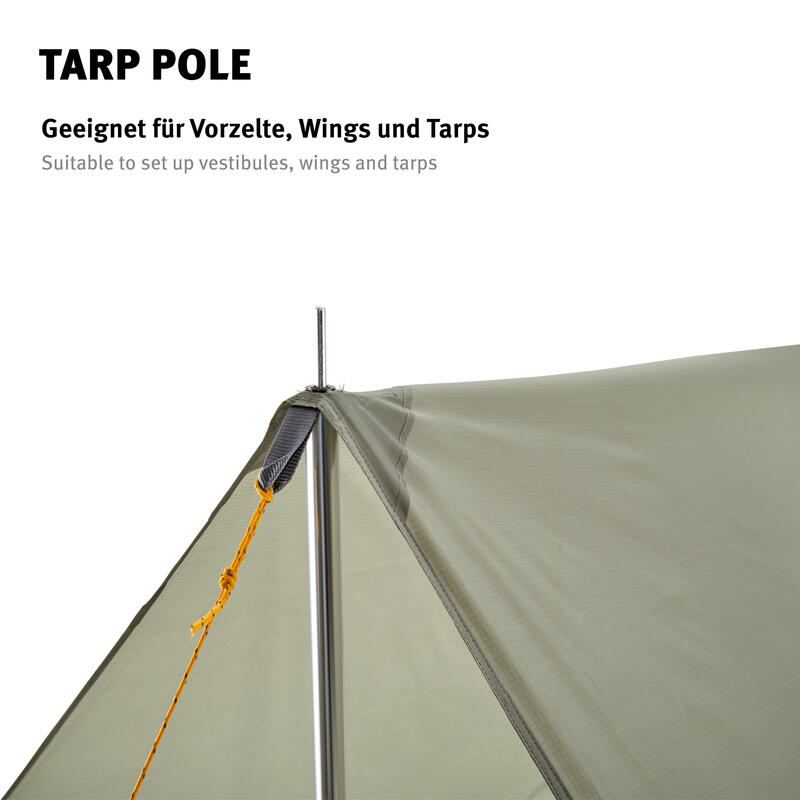 Tentstok Tarpstok Stok voor het opzetten van voortenten aluminium 155 cm