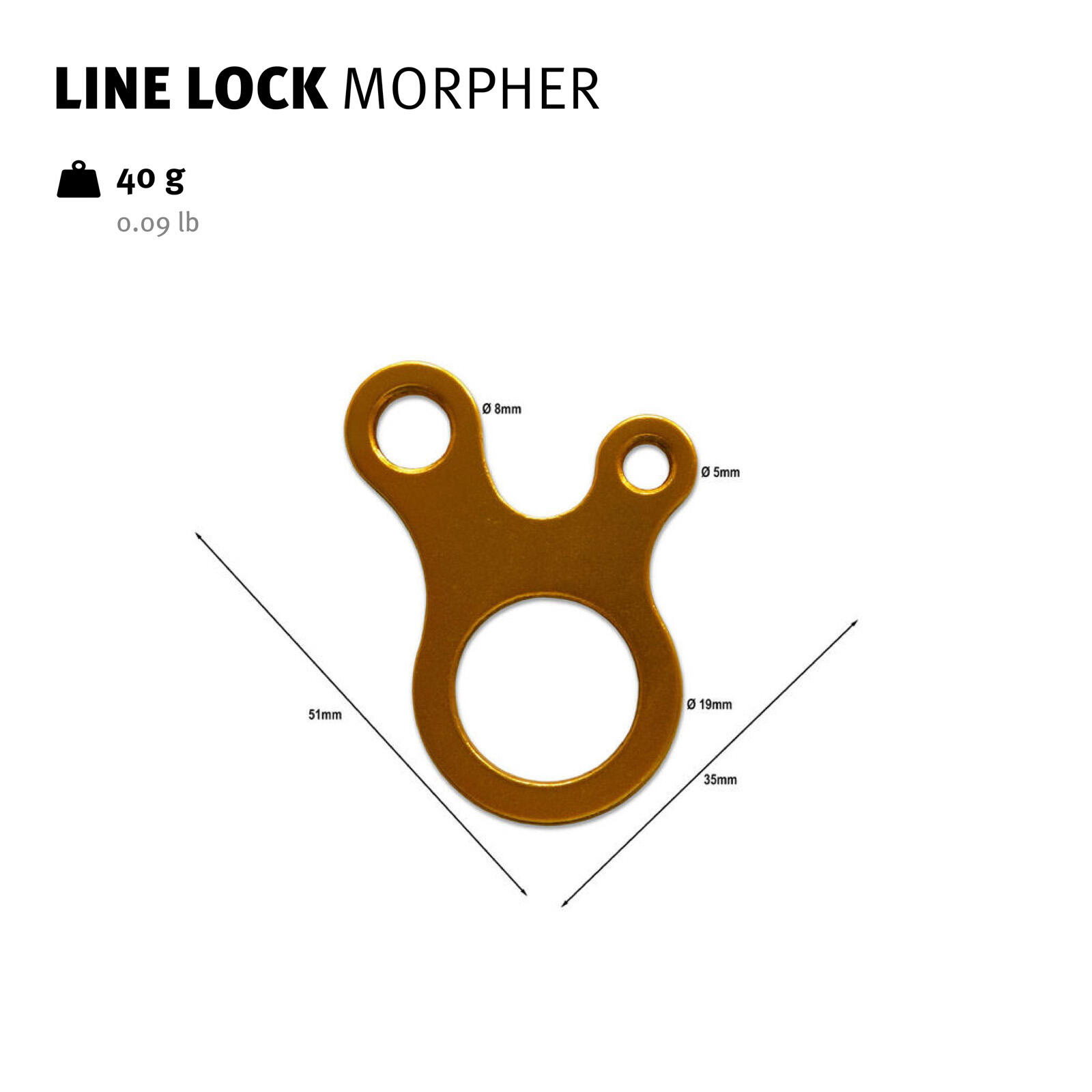 Tensor de cuerda Morpher Set Dyneema Guy Line Stopper 4x tensioner 3/5