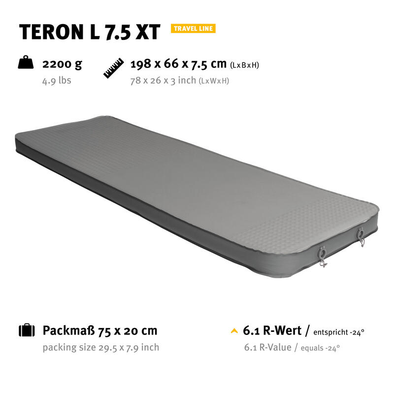 Teron L 7,5 XT luchtbed boxmatras Thermo zelfopblazend