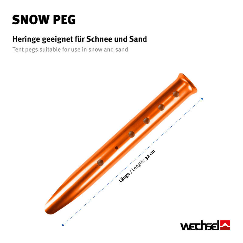 Tente Piquet Snow Peg Neige Sable Sols souples 32 cm Long Alu