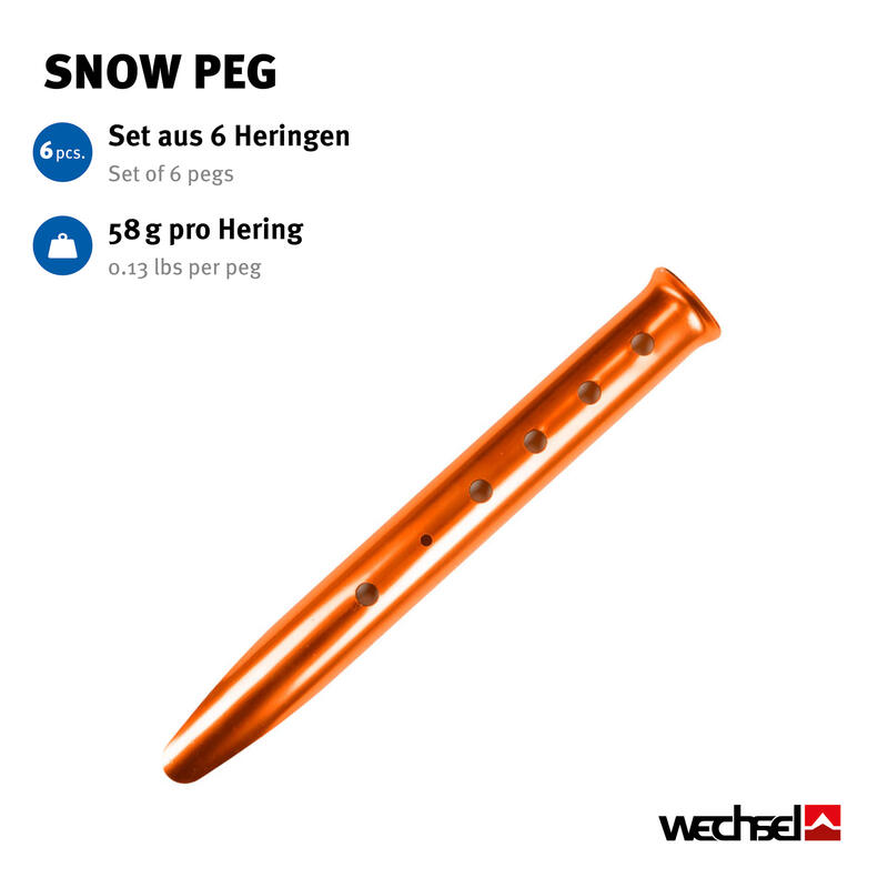 Tente Piquet Snow Peg Neige Sable Sols souples 32 cm Long Alu