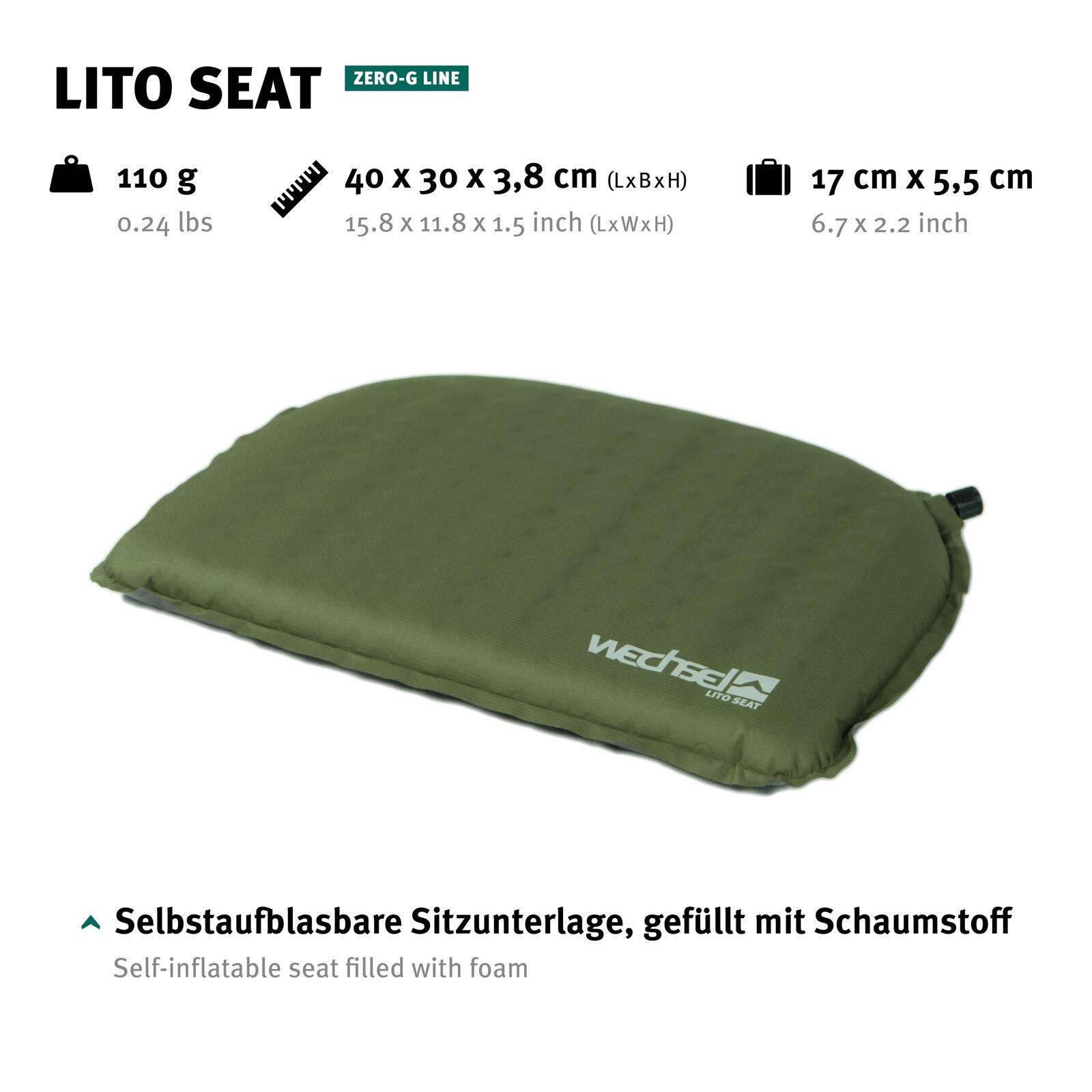 Oreiller de camping Lito Seat Thermo voyage Chasse Léger Auto-gonflant 2/4
