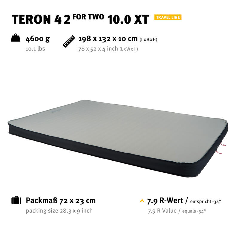 Double matelas Teron 42 10.0 XT 2 personnes Lit à air XL autogonflant