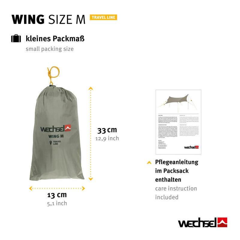 Tarp Wing M Camping Voile d'ombrage Auvent Toit Bâche Léger