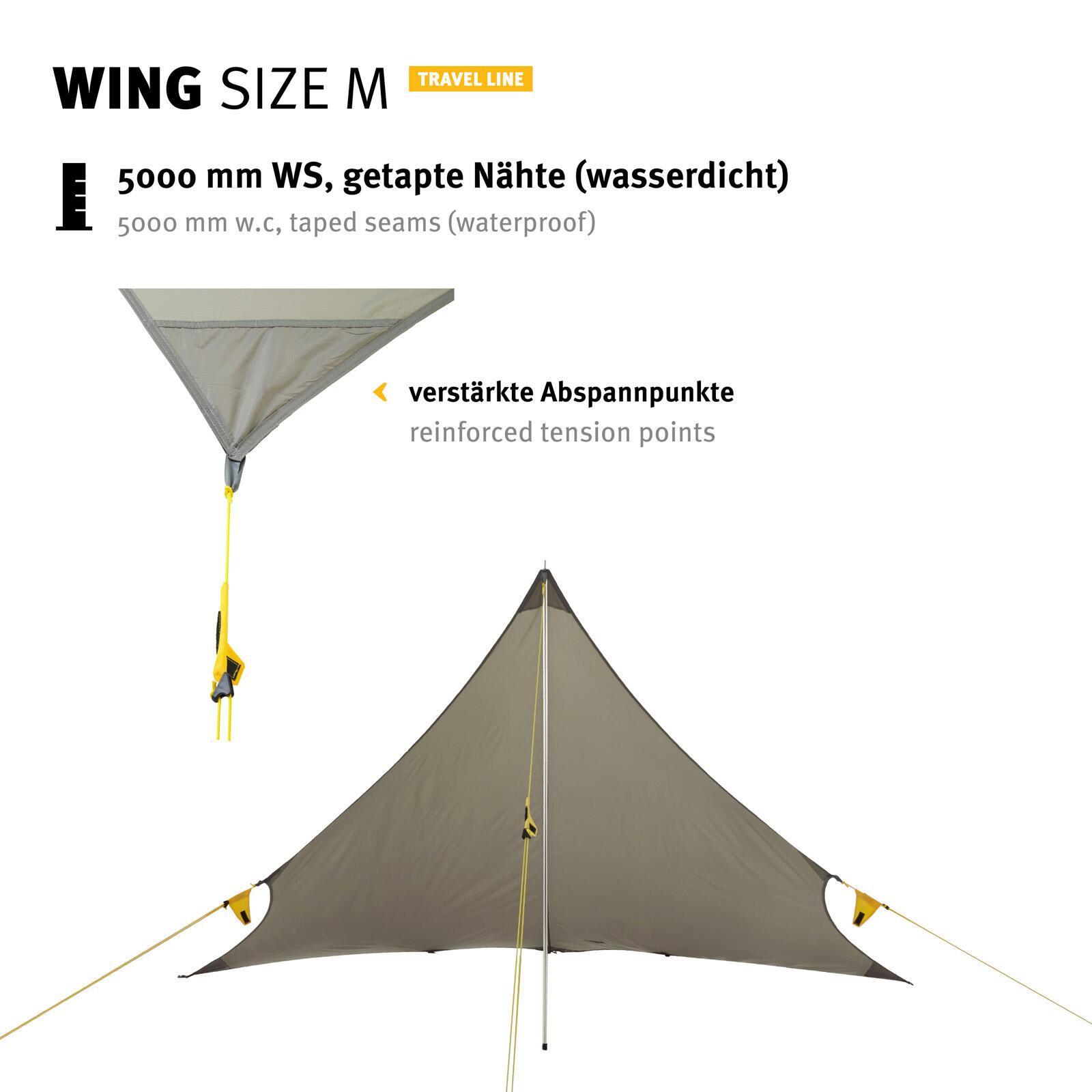 Tarp Wing M Camping Sonnensegel Vor Zelt Dach Plane Regenschutz Leicht 5/6