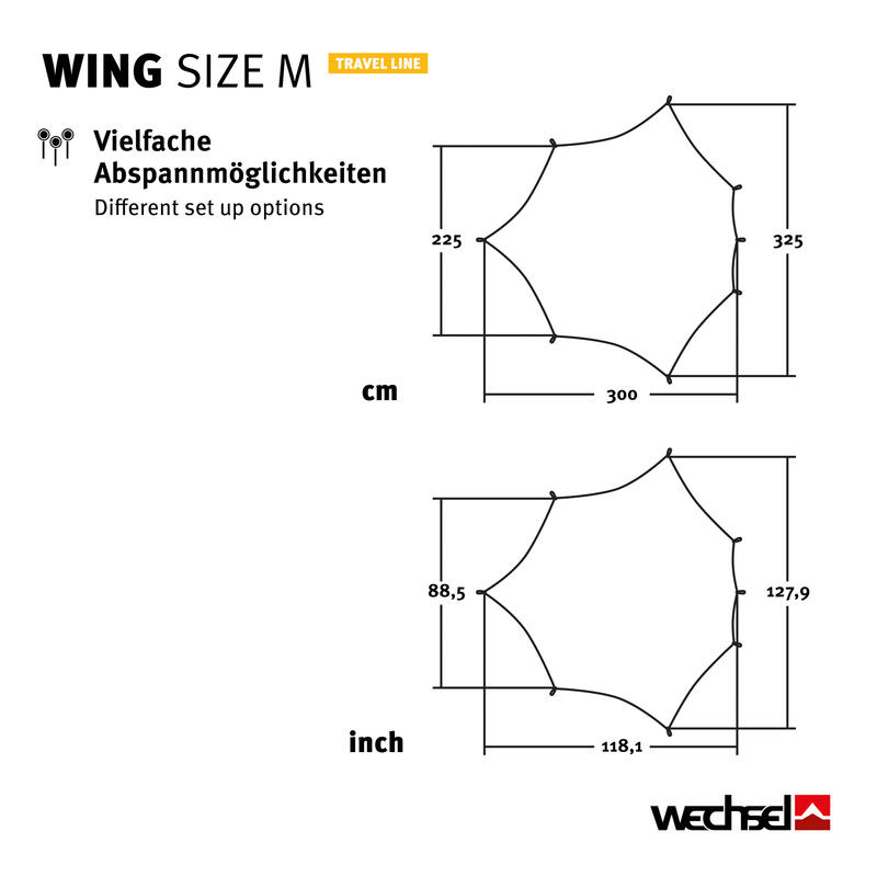 Tarp Wing M Camping Voile d'ombrage Auvent Toit Bâche Léger