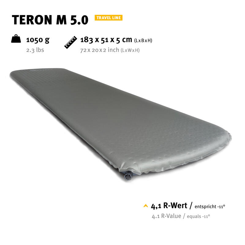 Matelas gonflable Teron M 5.0 thermique léger autogonflant 1,1 kg