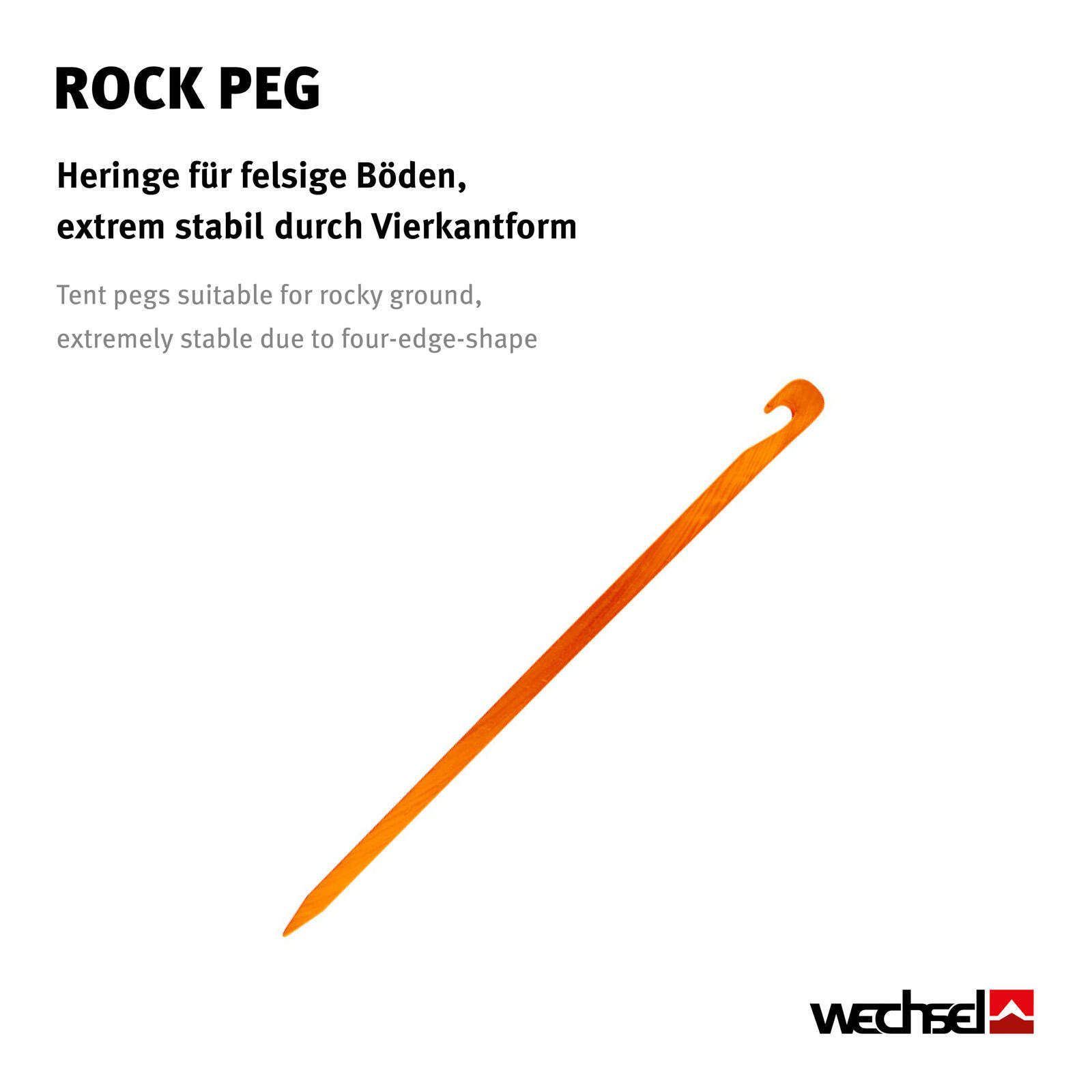 Felsbodenhering Rock Peg Felsnagel Vierkant Zelt Hering Erdnagel Alu 3/3