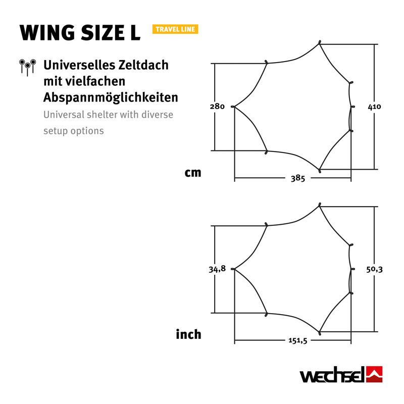 Tarp Wing L Camping Voile de soleil Auvent Toit Bâche Léger