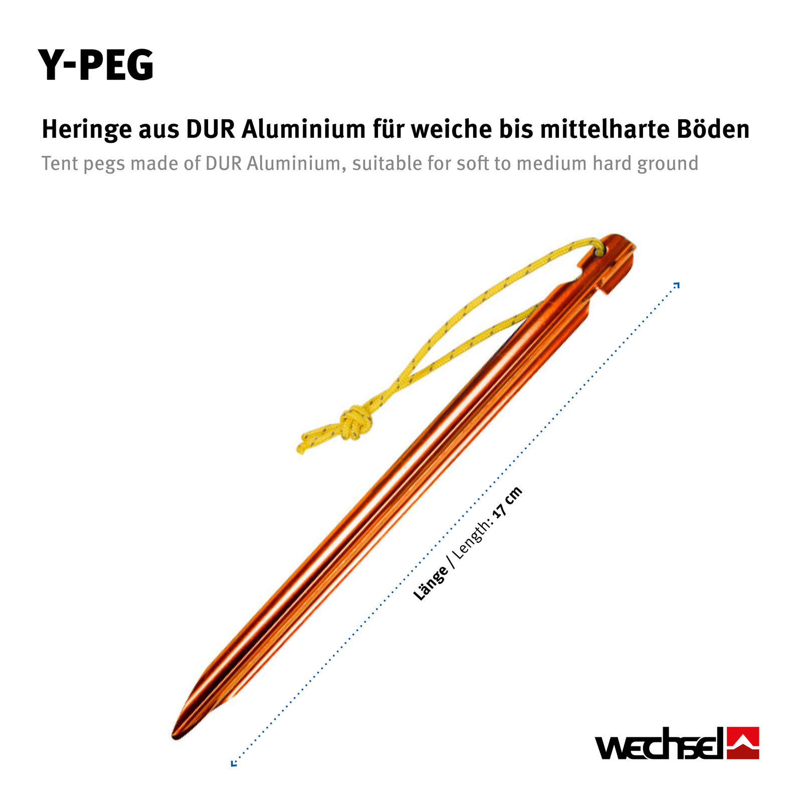 Zelt Heringe Y-Peg Bändchen Hering Weiche Mittelharte Böden Erdnägel Alu 2/3