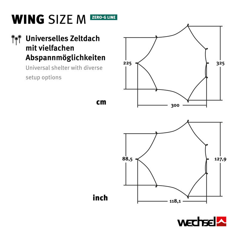 Tarp Wing M Zero-G Camping Voile de soleil Auvent Toit Bâche