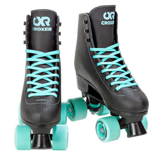 Patines Retro Clásicos Alessa Negro/Menta