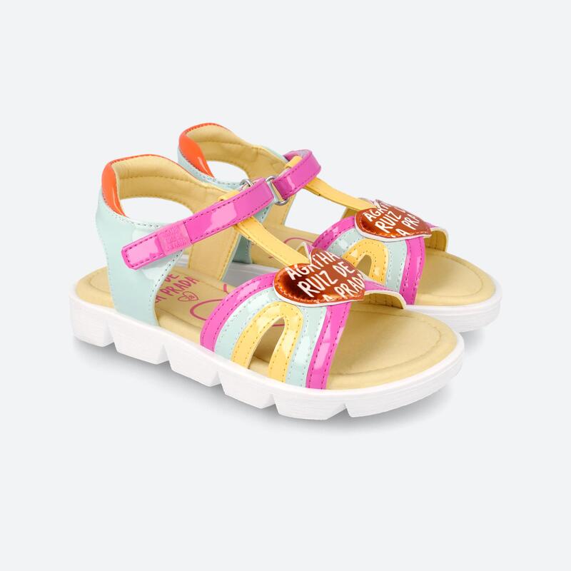 Sandalias de Niña Agatha Ruiz De La Prada 242972A Multicolor de Cierre Adherente